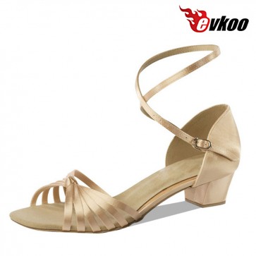3 cm heel girl's sweet Latin ballroom dance shoes made by satin and color can be customize