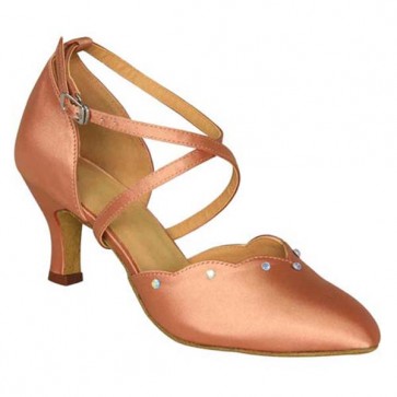 X-style strap for this modern dance shoes satin material woman shoes