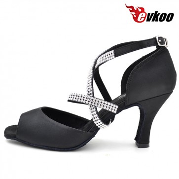 Cross strap  with diamond newest design Latin dance shoes for ladies
