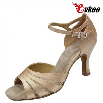 Evkoo Dance Satin/Shiny/Pu Salsa Dance Shoes For Female Professional New Style Evkoo-166