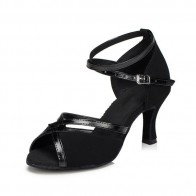 Women's Professional Latin Dance Shoes, Peep-toe Stiletto with Crisscross Ankle Straps