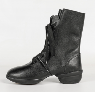 Genuine Leather Lace‑Up Side‑Zipper Soft‑Sole Square Dance Boots