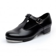Black T‑Strap Buckle Professional Tap Dance Shoes for Practice & Performance