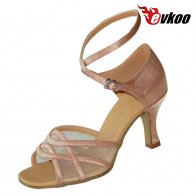 Endless starp satin black/khaki woman dance shoes