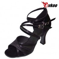 Evkoo Dance Satin Black Or White Woman Latin Dance Shoes Porpurle Style Salsa Dance Evkoo-150