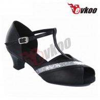 Satin/PU+sparking upper material for girls Ballroom /Latin Dance Shoe