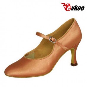 Satin modern ballroom dance shoes for woman 7 cm heel can be custom