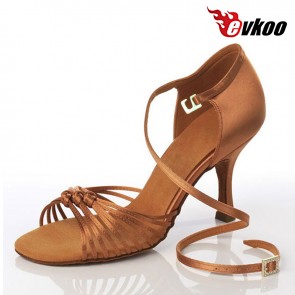 Satin woman Latin ballroom tango salsa dance shoes with high thin heel 