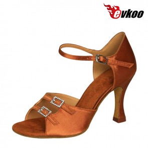 Satin Latin dance shoes with crystal decoration ballroom dance shoes 