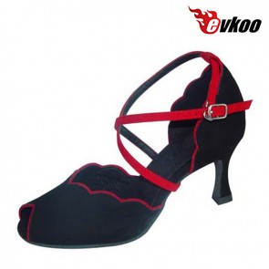 Sliver red black shiny special design woman dance shoes 7cm heel