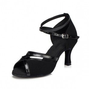 Women's Professional Latin Dance Shoes, Peep-toe Stiletto with Crisscross Ankle Straps