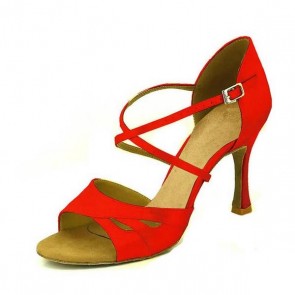 Satin Crisscross Strap Stiletto Latin Dance Sandals