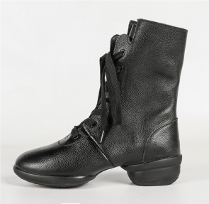 Genuine Leather Lace‑Up Side‑Zipper Soft‑Sole Square Dance Boots