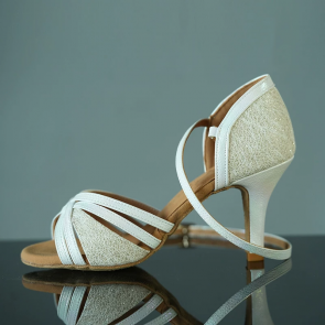 New Custom High-End Women's Salsa Latin Dance Shoes High Heel Suede Soft Sole Colorful White Spliced Design for Dancing