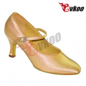 New design women mordern dance shoes middle heel satin material with good quality