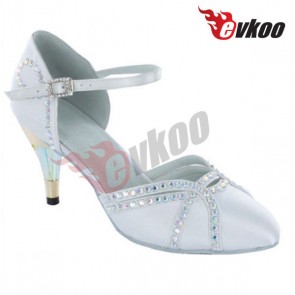 Professional New Style Satin Lady Ballroom Mordern Dance Shoes with Bling Crystal