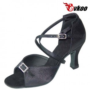 Leopard sexy latin dance shoes with two color pattern with crystal buckle