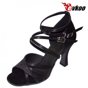 Evkoo Dance Satin Black Or White Woman Latin Dance Shoes  Porpurle Style Salsa Dance Evkoo-150