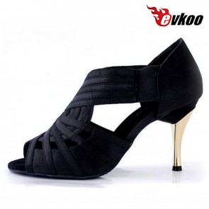 Double with gold paint heel woman Latin dance shoes high quality style