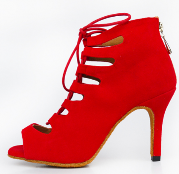  new arrival blue red velvet heels black dance shoes Latin Salsa dance party Women's wedding soft sole shoes 8.5 cm