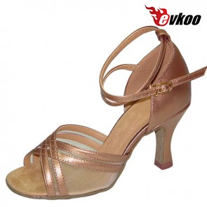 Evkoo Dance Salsa Latin Dancing Shoes 7cm Heel Satin Material Hot Sale Popurle Style Shoes Evkoo-098