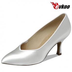 Evkoo Ballroom Latin Tango Salsa Shoes Close Toe Satin Material Evkoo-082