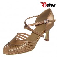  Golden Sliver 7cm Heel X-strap High Quality Salsa Women Shoes New Design Salsa Dance Shoes Evkoo-281