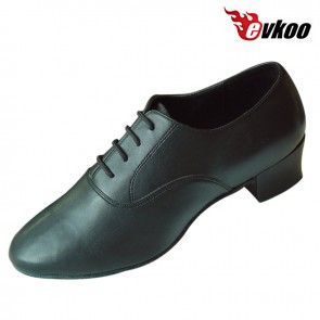 Man's genuine leather soft sole material dance shoes low heel Latin modern ballroom shoes