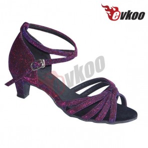 Girls latin/ballroom dance shoes with comfortable sole and mid heel