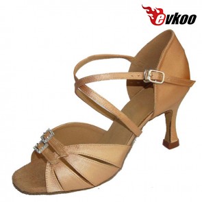 Evkoodance Five Different Color For Choice Satin Or Pu With Crystal Buckle Women Dance Shoes Latin Evkoo-235
