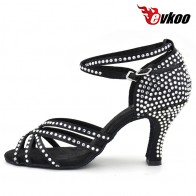 New style satin with diamond Latin dance shoes for ladies 
