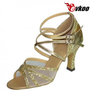 Evkoo Dance Pu And Sparking Much Strap Design For Ladies Latin Tango Dance Shoes Evkoo-128